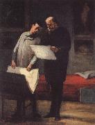 Honore Daumier Rows of a young konstnar France oil painting artist